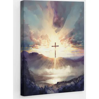 Obraz Obraz na Zeď Výtisk na Plátně Kříž Křesťanský Symbol 20x30 cm