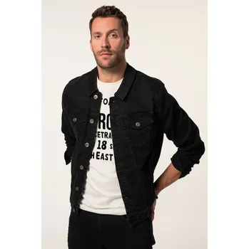 JP1880, Plus size Džínová bunda JP1880, 4 kapsy, knoflíková léga, do 8XL pro plnoštíhlé nadměrná velikost, 836791100-1456, černý, 7XL, Plus size oblečení, Oblečení pro vysoké muže, Nadměrné velikosti, Oblečení pro plnoštíhlé.