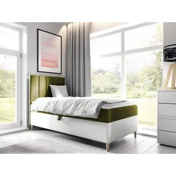 Postel Kontinentální postel Junior Kamire 1, Strana: levá, Rozměr postele: 80x200, Barva:: ekokoža Soft 017 (biała) + Fresh 12 MIRJAN 5903211191787