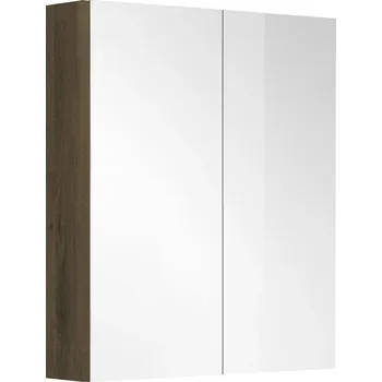 Zrcadlo EBS Kuba (Galerka) Zrcadlová Skříňka Jednodveřová 60x70 cm, Bílá / Dub Kronberg / Dub Halifax barva dřeva: Halifax