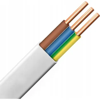 elektrický kabel Plochý instalační kabel YDYp 3x2,5 1m Mercor