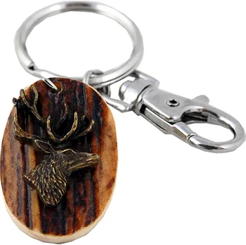 Klíč Zubíček Hlava jelena (parohová klíčenka ovál)