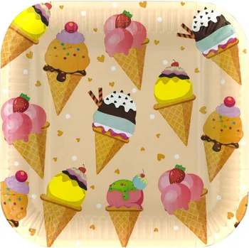 Talíř PAW talíř 23cm SQ 10ks ICE CREAM
