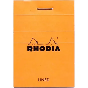 Blok Rhodia N°10 5,2x7,5 cm, linie, oranžový