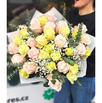 umělá květina Kytice růží Crema