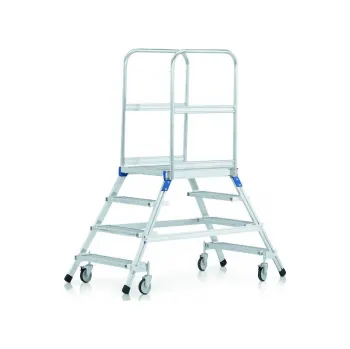 Žebřík ZARGES Oboustranný podestový žebřík, rošt, kód 41962