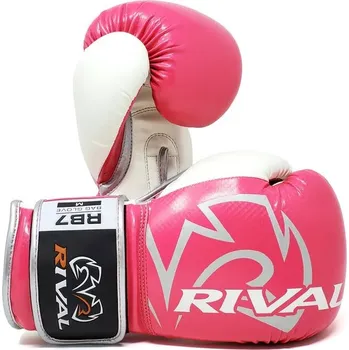 Boxerské rukavice Boxerské rukavice RIVAL RB7 FITNESS PLUS - růžovo bílé S