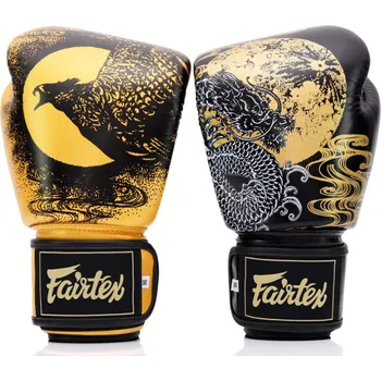 Boxerské rukavice Boxerské rukavice Fairtex Harmony Six - černo/zlaté 10 oz