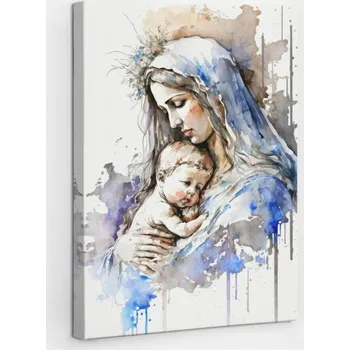 Obraz Tištěný Obraz na Plátně na Zeď Panna Maria s Ježíšem 20x30 cm