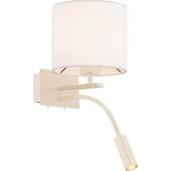 Lampička Argon Nástěnné svítidlo Bilo, béžové, textilní, dvoudílné, na čtení - Stínidlo - Ø 18 cm výška 16 cm; hlava - Ø 3 cm, délka 8 cm béžová 1 x 15 W LED E27 + 1 x 6 W LED G9 - Doprava zdarma