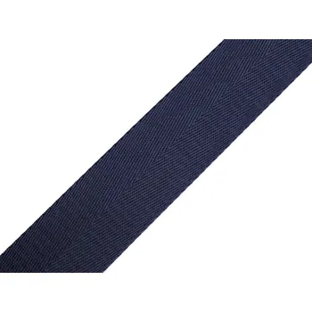 Hladký oboustranný popruh s leskem šíře 38 mm, barva 10 modrá tmavá