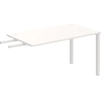 Psací stůl US 1400 RU – Stůl pracovní délky 140 cm, k řetězení - Bílá , Bílý kov