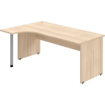 Psací stůl GE 1800 P – Stůl ergo pravý 180 × 120 cm - Akát , Akát , Šedý kov