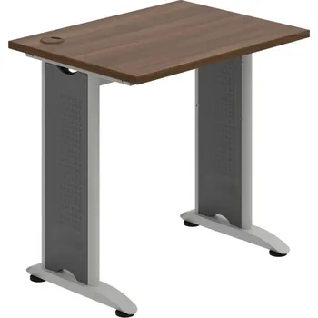Psací stůl FE 800 – Stůl pracovní rovný 80 cm, hl. 60 cm - Ořech , Šedý kov