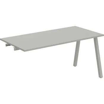 Psací stůl UJ A 1600 R – Stůl jednací rovný délky 160 cm, k řetězení - Šedá , Šedý kov