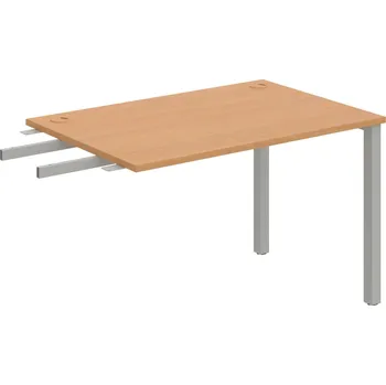 Psací stůl US 1200 RU – Stůl pracovní délky 120 cm, k řetězení - Buk , Šedý kov