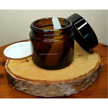 Dóza na potraviny Skleněná zavařovací sklenice 60 Ml hnědá s víčkem a špachtlí