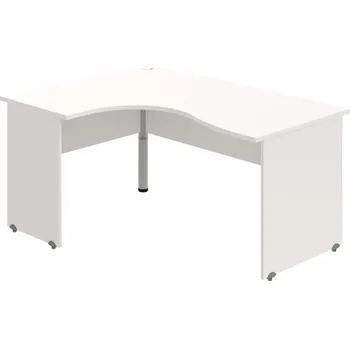 Psací stůl GE 2005 P – Stůl ergo pravý 160 × 120 cm - Bílá , Bílá , Šedý kov
