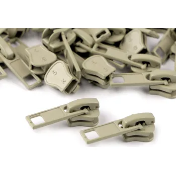 Zip Jezdec ke kostěným zipům No 5 - šedá světlá (50 ks)