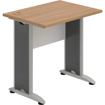 Psací stůl CE 800 – Stůl pracovní rovný 80 cm, hl. 60 cm - Višeň , Bílá , Šedý kov