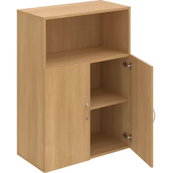 Policová skříň D 3 80 02 – Skříň policová dvéřová 111 × 80 cm - Dub , Dub , USN – Hobis