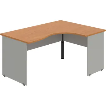 Psací stůl GE 2005 L – Stůl ergo levý 160 × 120 cm - Olše , Šedá , Černý kov