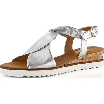 Dámské sandále Gabor metalické sandály na klínu Silber 62.751.10 - 37 | P692069