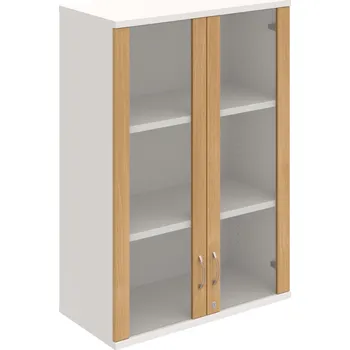 Policová skříň SZ 3 80 04 H – Skříň policová dvéřová 115,2 × 80 cm - Dub , Bílá , USN – Hobis