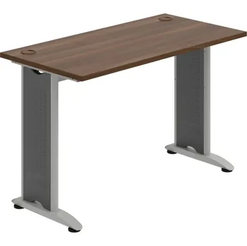 Psací stůl FE 1200 – Stůl pracovní rovný 120 cm, hl. 60 - Ořech , Šedý kov