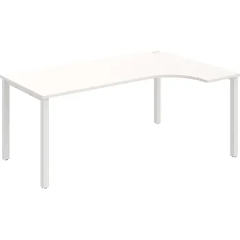 Psací stůl UE 1800 L – Stůl ergo levý 180 × 120 cm - Bílá , Bílý kov