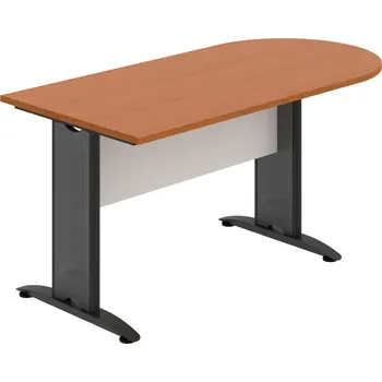 Jednací stůl CP 1600 1 – Stůl jednací oblouk 160 cm - Třešeň , Bílá , Černý kov