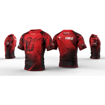 Rashguard Rashguard FIGHTSTORE kr.rukáv - černo/červený XXL