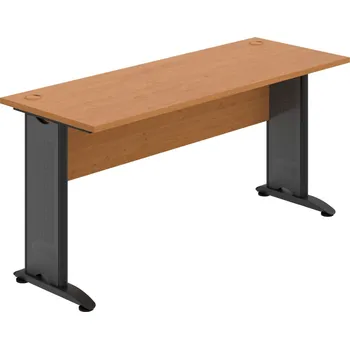 Psací stůl CE 1600 – Stůl pracovní rovný 160 cm, hl. 60 cm - Olše , Olše , Černý kov
