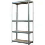 Regál Racks, kovový, MDF, 4 police, 700x300x1500 mm, max. 150 kg/police