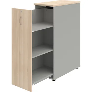 SPVZ 3 L – Skříňka ke stolu, šanonová, výsuvná, levá - Akát , Šedá , USN – Hobis