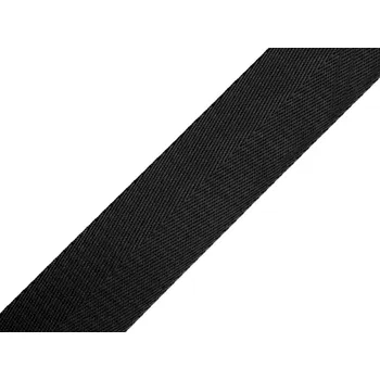 Hladký oboustranný popruh s leskem šíře 38 mm, barva 13 černá