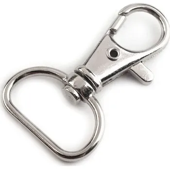 Kovová karabina otočná, průvlek 18 mm, barva 1 nikl