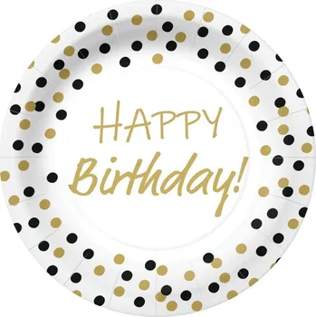 Talíř PAW talíř 23cm 10ks Birthd Confetti G-B