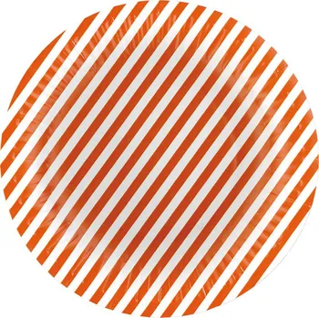 Talíř PAW talíř 18cm 10ks Stripes orange Eco