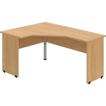 Psací stůl GEV 60 P – Stůl ergo pravý 160 × 120 cm - Dub , Dub , Šedý kov