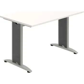 Jednací stůl FP 1600 1 – Stůl jednací oblouk 160 cm - Bílá , Šedý kov