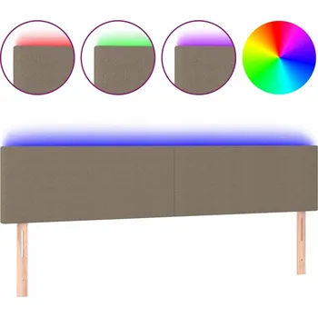 LED Záhlaví postele 200x78/88 cm, šedohnědá (taupe)