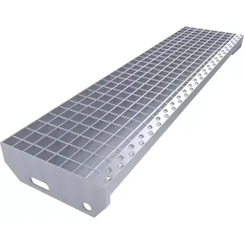 Schodnice Kovový pozinkovaný protiskluzový schodišťový stupeň (30/3, 34/38) FLOMA SteelStep - 100 x 24 x 3 cm