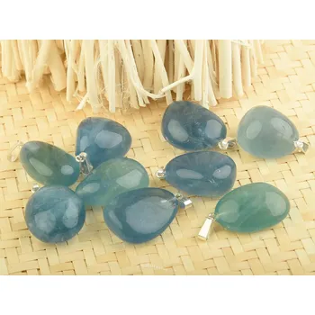 Přívěsek Fluorit modrý přívěsek úchyt Ag 925/1000