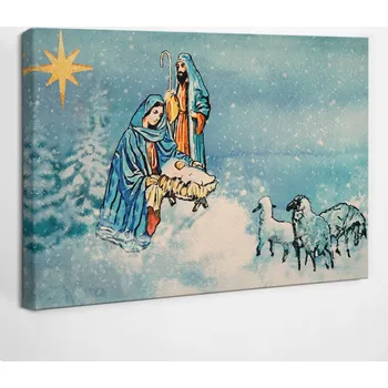 Obraz Plátěný obraz na zeď Vánoce Akvarel 30x20 cm