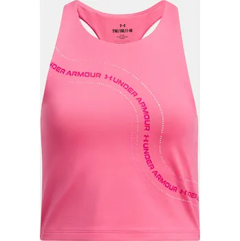 Dívčí tílko Under Armour G Motion Branded Crop Tank 1390079-672 Růžová YXL
