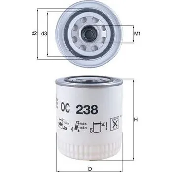 Filtr do auta Olejový filtr MAHLE OC 238