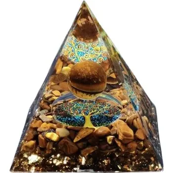 Lapač snů Orgonitová pyramida - Strom života - hnědý