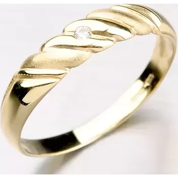 Prsten Dámský prsten žluté zlato 585 zirkon DZ1207-ZL velikost 60