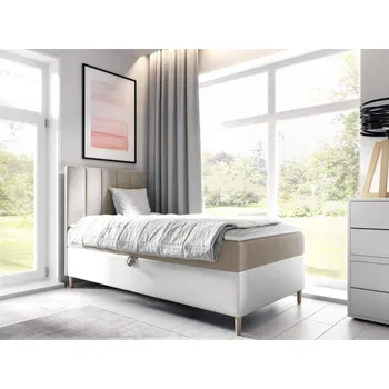 Nábytek Kontinentální postel Junior Kamire 1, Strana: levá, Rozměr postele: 80x200, Barva:: ekokoža Soft 017 (biała) + Fresh 01 MIRJAN 5903211191732